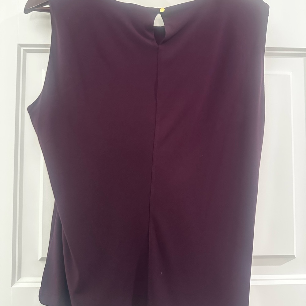 Calvin Klein Pleated Purple Blouse - Picture 2 of 3